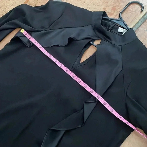 PARKER ✨ Long Sleeve Ruffle Button Up Blouse Black Size XS - Picture 5 of 12